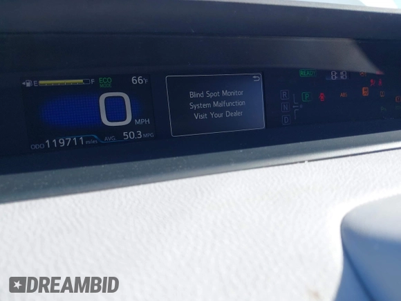 2018 Toyota Prius Two with VIN JTDKBRFUXJ3066430, listed as a IAAI auction lot 42034812 with 119,711 mi miles and . Bid and sale history available at carsss.com. Image 7.