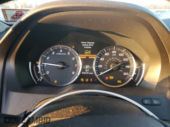 2018 Acura MDX Advance with VIN 5J8YD4H88JL002881, listed as a Copart auction lot 85044354 with 76,131 mi miles and Salvage Title. Bid and sale history available at DreamBid. Image 9.