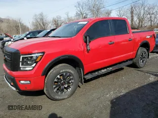 2021 Nissan Titan Pro-4X z VIN 1N6AA1ED1MN511189, wystawiony jako Copart lot #46675015 z przebiegiem 51 162 mil mil oraz Nie do naprawy • Non repairable. Historia ofert i sprzedaży dostępna na DreamBid. Obrazek 1.