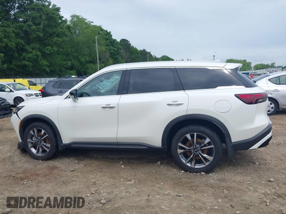 2023 Infiniti QX60 Luxe with VIN 5N1DL1FS7PC348051, listed as a IAAI auction lot 42212530 with 55,207 mi miles and . Bid and sale history available at DreamBid. Image 14.