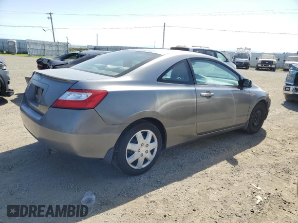 2006 Honda Civic Cpe LX with VIN 2HGFG12606H580076, listed as a Copart auction lot 54246575 with 181,568 mi miles and Clean Title. Bid and sale history available at carsss.com. Image 3.