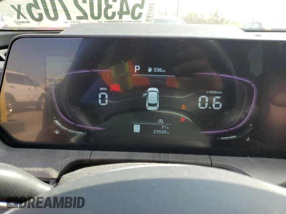 2024 Kia Telluride EX with VIN 5XYP3DGC5RG462803, listed as a Copart auction lot 54302705 with 23,599 mi miles and Salvage title. Bid and sale history available at DreamBid. Image 9.