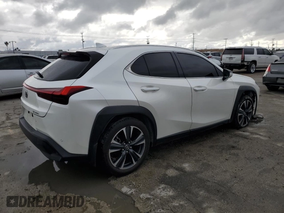 2021 Lexus UX 200 with VIN JTHX3JBHXM2040304, listed as a Copart auction lot 49006725 with 51,543 mi miles and Salvage title. Bid and sale history available at DreamBid. Image 3.