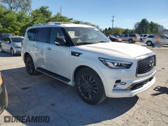 2024 Infiniti QX80 SENSORY with VIN JN8AZ2BE6R9330964, listed as a Copart auction lot 73728104 with 5,123 mi miles and Salvage Title. Bid and sale history available at carsss.com. Image 4.