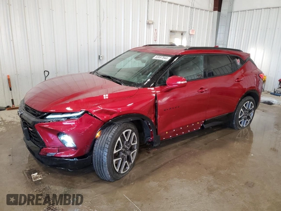 2023 Chevrolet Blazer RS with VIN 3GNKBKRS9PS198929, listed as a Copart auction lot 83697844 with 11,573 mi miles and Salvage title. Bid and sale history available at DreamBid. Image 1.