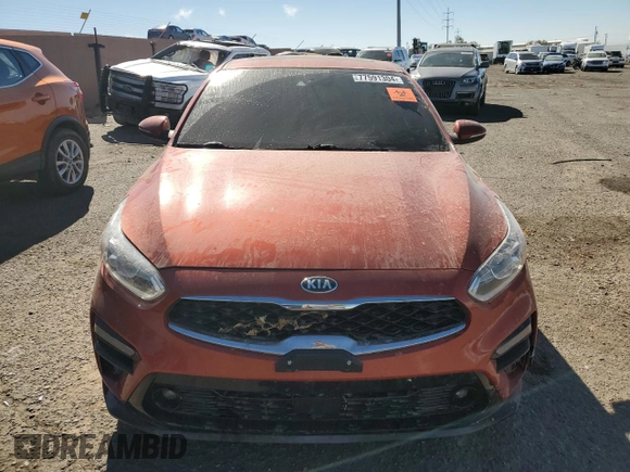 2019 Kia Forte EX with VIN 3KPF54AD3KE070316, listed as a Copart auction lot 77591304 with 0 mi miles and Salvage Title. Bid and sale history available at carsss.com. Image 5.