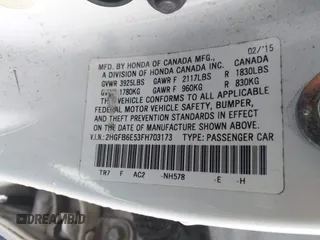 2015 Honda Civic Sedan Si with VIN 2HGFB6E53FH703173, listed as a IAAI auction lot 41970806 with 149,249 mi miles. Bid and sale history available at carsss.com. Image 9.