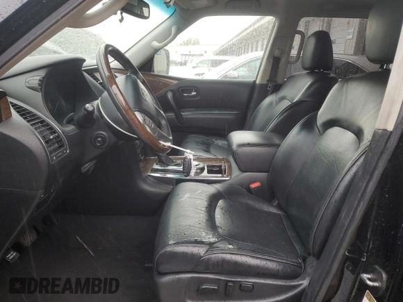 2017 Infiniti QX80 with VIN JN8AZ2NF7H9642908, listed as a Copart auction lot 60019395 with 154,923 mi miles and Salvage title. Bid and sale history available at DreamBid. Image 7.