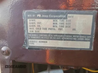 1978 Jeep CJ z VIN J8F83EH126023, wystawiony jako Copart lot #51271905 z przebiegiem 79 999 mil mil oraz Tytuł czysty. Historia ofert i sprzedaży dostępna na DreamBid. Obrazek 12.