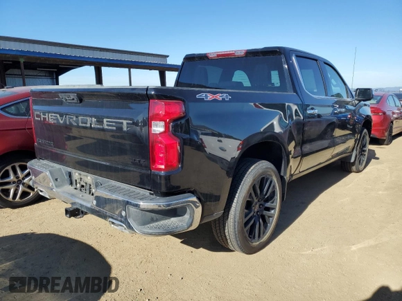 2023 Chevrolet Silverado 1500 LTZ with VIN 1GCUDGE85PZ203694, listed as a Copart auction lot 88726315 with 2,816 mi miles and Salvage Title. Bid and sale history available at carsss.com. Image 3.