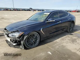 2019 Genesis G70 2.0T Advanced with VIN KMTG64LA4KU036568, listed as a Copart auction lot 72016542 with 54,217 mi miles. Bid and sale history available at carsss.com. Image 1.