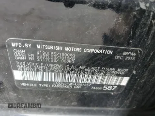 2017 Mitsubishi Lancer ES with VIN JA32V2FW0HU007857, listed as a Copart auction lot 63596254 with 175,231 mi miles and Salvage Title. Bid and sale history available at carsss.com. Image 13.
