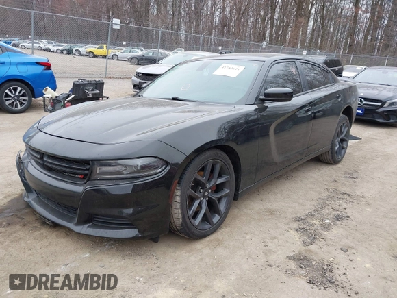 2019 Dodge Charger SXT with VIN 2C3CDXBG2KH745100, listed as a IAAI auction lot 41783611 with 81,805 mi miles. Bid and sale history available at carsss.com. Image 2.