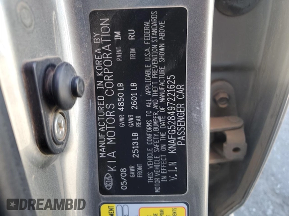 2009 Kia Rondo LX with VIN KNAFG528497221625, listed as a Copart auction lot 75915694 with 245,165 mi miles and Salvage Title. Bid and sale history available at carsss.com. Image 15.