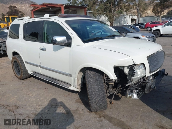 2005 Infiniti QX56 with VIN 5N3AA08C05N807342, listed as a IAAI auction lot 41421659 with 158,630 mi miles. Bid and sale history available at carsss.com. Image 1.