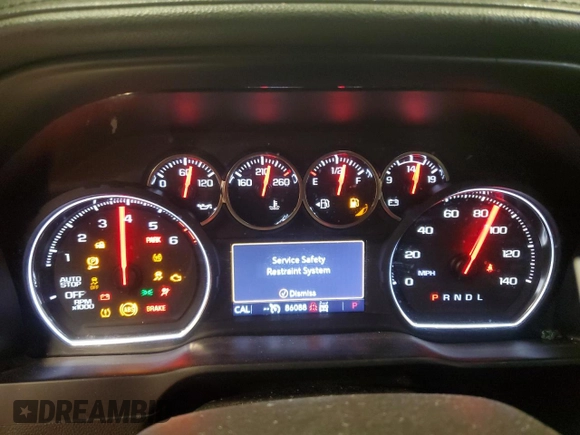 2020 Chevrolet Silverado 1500 LTZ with VIN 3GCUYGED5LG407858, listed as a Copart auction lot 89135715 with 86,088 mi miles and Salvage Title. Bid and sale history available at DreamBid. Image 9.