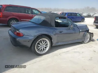 2000 BMW Z3 2.8 with VIN 4USCH3348YLF43514, listed as a Copart auction lot 49419295 with 139,107 mi miles and Salvage title. Bid and sale history available at DreamBid. Image 3.