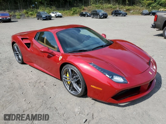 2019 Ferrari 488 z VIN ZFF80AMA4K0238692, wystawiony jako Copart lot #72172804 z przebiegiem Nie podano mil oraz Szkoda całkowita • Salvage title. Historia ofert i sprzedaży dostępna na DreamBid. Obrazek 4.