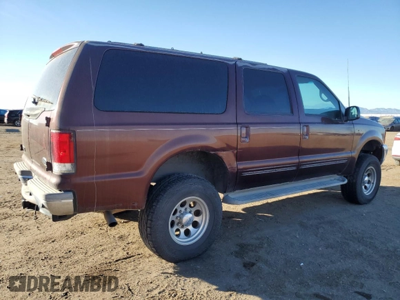 2001 Ford Excursion Limited z VIN 1FMNU42S41EA08926, wystawiony jako Copart lot #86759004 z przebiegiem 163 271 mil mil oraz Czysty tytuł • Clean title. Historia ofert i sprzedaży dostępna na DreamBid. Obrazek 3.