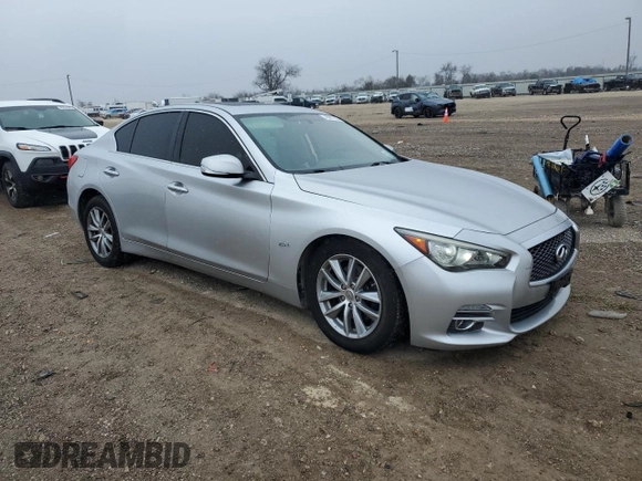 2016 Infiniti Q50 Premium with VIN JN1CV7AR8GM253769, listed as a Copart auction lot 45997325 with 57,800 mi miles and Salvage Title. Bid and sale history available at DreamBid. Image 4.