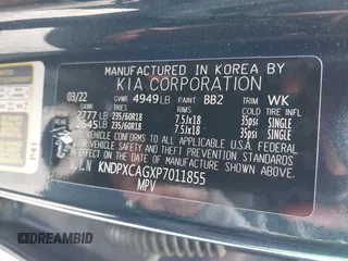 2023 Kia Sportage SX-Prestige with VIN KNDPXCAGXP7011855, listed as a IAAI auction lot 42346789 with 39,088 mi miles and . Bid and sale history available at DreamBid. Image 9.