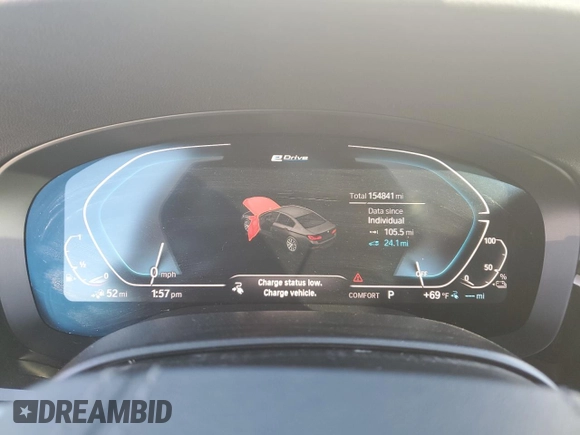 2020 BMW 5 Series 530e with VIN WBAJA9C00LCD30709, listed as a Copart auction lot 86218294 with 154,841 mi miles and Salvage title. Bid and sale history available at DreamBid. Image 9.