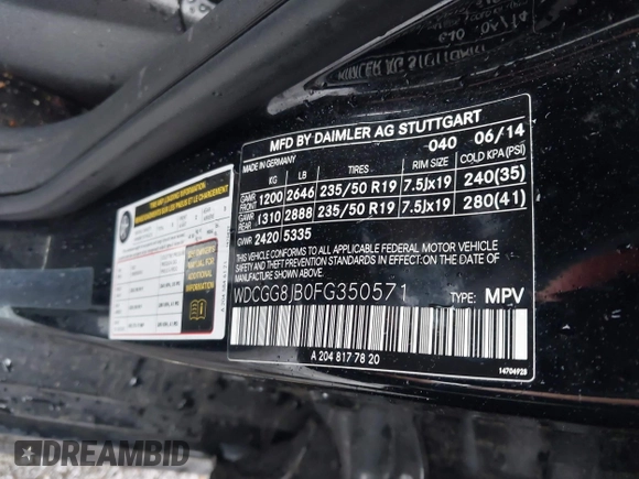 2015 Mercedes-Benz GLK 350 с VIN WDCGG8JB0FG350571, выставлен на аукционе IAAI как лот 42154752 с пробегом 177 959 миль миль и . История ставок и продаж доступна на DreamBid. Изображение 9.