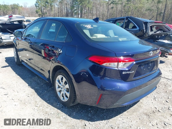 2022 Toyota Corolla LE with VIN JTDEPMAE0NJ198776, listed as a IAAI auction lot 41849752 with 123,143 mi miles. Bid and sale history available at carsss.com. Image 3.