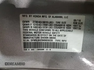 2019 Honda Odyssey LX with VIN 5FNRL6H29KB028228, listed as a Copart auction lot 47819875 with 91,169 mi miles and Salvage Title. Bid and sale history available at DreamBid. Image 13.