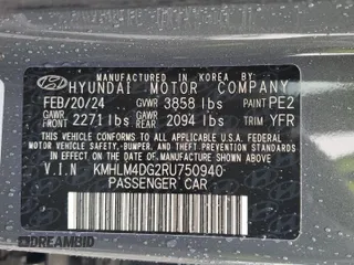 2024 Hyundai Elantra SEL with VIN KMHLM4DG2RU750940, listed as a Copart auction lot 48067605 with 5,326 mi miles and Salvage Title. Bid and sale history available at carsss.com. Image 13.