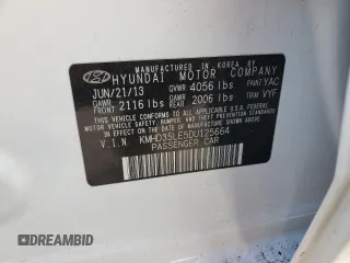 2013 Hyundai Elantra GT with VIN KMHD35LE5DU125664, listed as a Copart auction lot 76659154 with 0 mi miles and Non Repairable. Bid and sale history available at carsss.com. Image 12.