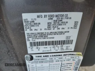2014 Ford F-150 XL with VIN 1FTFW1CT2EFA12322, listed as a Copart auction lot 56483945 with 134,884 mi miles and Clean title. Bid and sale history available at DreamBid. Image 12.