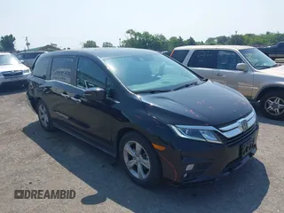 2018 Honda Odyssey EX-L z VIN 5FNRL6H76JB032182, wystawiony jako IAAI lot #42413124 z przebiegiem 67 402 mil mil oraz . Historia ofert i sprzedaży dostępna na DreamBid. Obrazek 1.