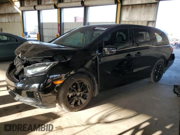 2023 Honda Odyssey Sport with VIN 5FNRL6H71PB025357, listed as a Copart auction lot 45682075 with 56,291 mi miles and Salvage Title. Bid and sale history available at carsss.com. Image 1.