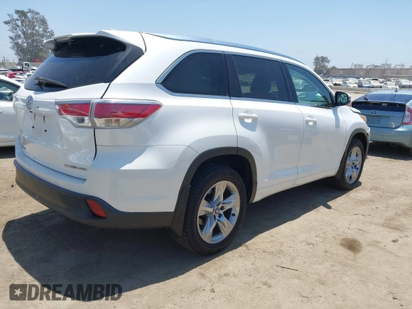 2016 Toyota Highlander Limited with VIN 5TDDKRFH8GS329274, listed as a IAAI auction lot 42551665 with 93,293 mi miles and . Bid and sale history available at DreamBid. Image 4.