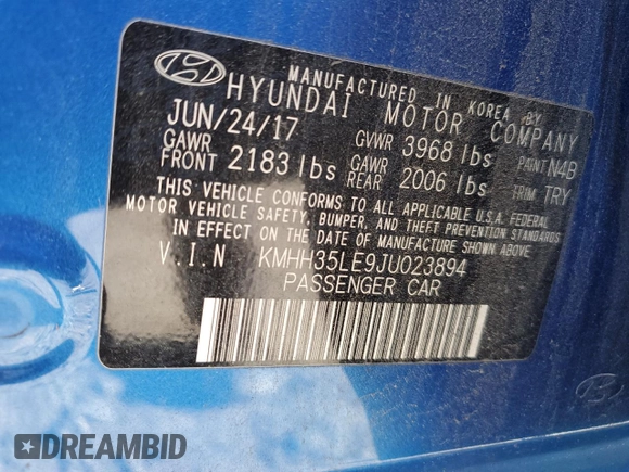 2018 Hyundai Elantra with VIN KMHH35LE9JU023894, listed as a Copart auction lot 83696454 with 65,030 mi miles and Salvage Title. Bid and sale history available at DreamBid. Image 15.