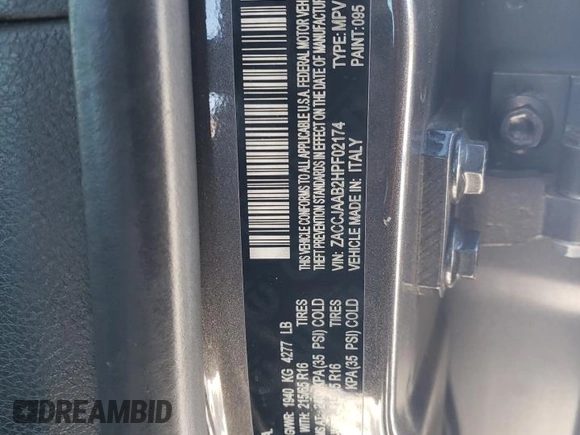 2017 Jeep Renegade Sport с VIN ZACCJAAB2HPF02174, выставлен на аукционе Copart как лот 41386555 с пробегом 160 503 миль миль и Списание • Salvage title. История ставок и продаж доступна на DreamBid. Изображение 13.