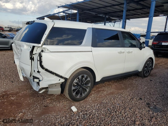 2024 Kia Carnival EX with VIN KNDNC5H39R6386727, listed as a Copart auction lot 76375474 with 9,139 mi miles and Salvage Title. Bid and sale history available at carsss.com. Image 3.