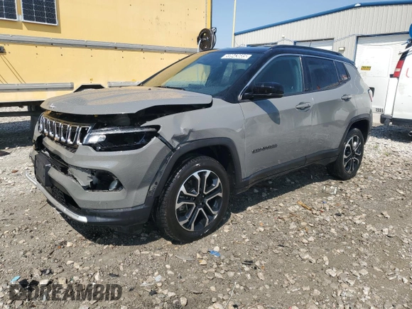 2023 Jeep Compass Limited z VIN 3C4NJDCN9PT565488, wystawiony jako Copart lot #59943685 z przebiegiem 61 706 mil mil oraz Czysty tytuł • Clean title. Historia ofert i sprzedaży dostępna na DreamBid. Obrazek 1.