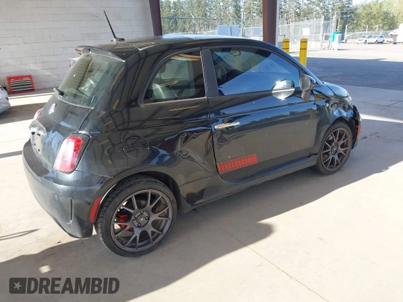 2015 FIAT 500 Turbo with VIN 3C3CFFHH2FT509287, listed as a IAAI auction lot 42030972 with 112,029 mi miles. Bid and sale history available at carsss.com. Image 4.