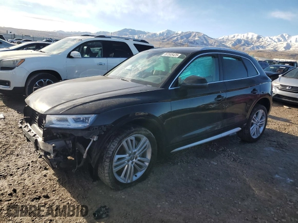 2018 Audi Q5 Premium Plus with VIN WA1BNAFY5J2076813, listed as a Copart auction lot 87555425 with 0 mi miles and Salvage Title. Bid and sale history available at carsss.com. Image 1.