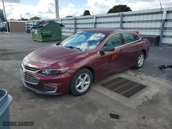 2016 Chevrolet Malibu LS with VIN 1G1ZB5ST4GF220408, listed as a Copart auction lot 86774804 with 117,473 mi miles and Salvage Title. Bid and sale history available at carsss.com. Image 1.