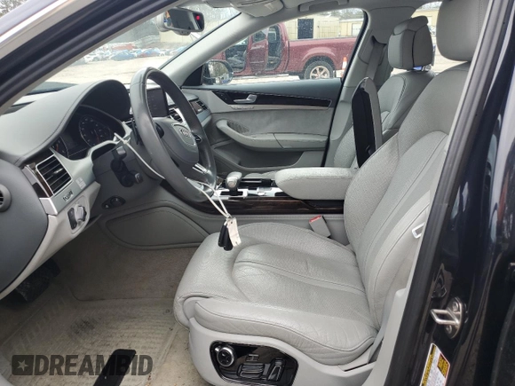 2014 Audi A8 3.0L TDI with VIN WAURMAFD1EN011155, listed as a Copart auction lot 49234365 with 106,967 mi miles and Salvage title. Bid and sale history available at DreamBid. Image 7.