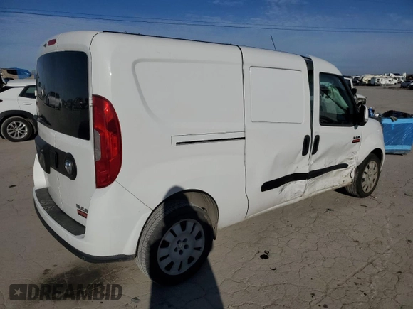 2019 Ram ProMaster City Cargo Tradesman SLT with VIN ZFBHRFBB7K6M23591, listed as a Copart auction lot 42138905 with 186,133 mi miles and Salvage title. Bid and sale history available at DreamBid. Image 3.