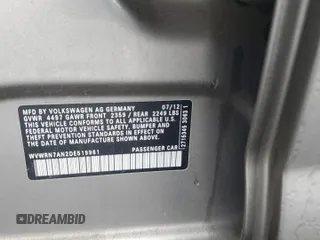2013 Volkswagen CC Lux с VIN WVWRN7AN2DE519961, выставлен на аукционе Copart как лот 47144515 с пробегом 96 347 миль миль и Списание • Salvage title. История ставок и продаж доступна на DreamBid. Изображение 12.
