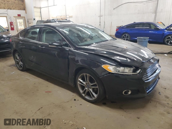 2013 Ford Fusion Titanium with VIN 3FA6P0K93DR341938, listed as a Copart auction lot 50598445 with 173,917 mi miles and Salvage Title. Bid and sale history available at DreamBid. Image 4.