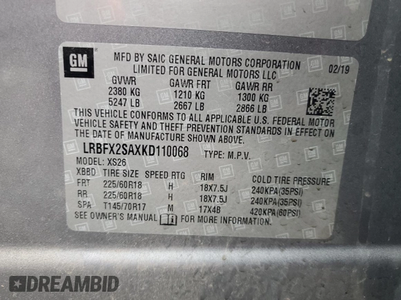 2019 Buick Envision Essence with VIN LRBFX2SAXKD110068, listed as a Copart auction lot 45718985 with 91,233 mi miles and Salvage Title. Bid and sale history available at carsss.com. Image 13.