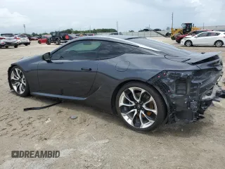 2021 Lexus LC with VIN JTHBP5AY7MA100522, listed as a Copart auction lot 62112054 with 24,094 mi miles and Non Repairable. Bid and sale history available at carsss.com. Image 2.