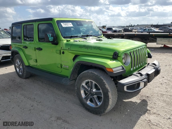 2020 Jeep Wrangler Unlimited Sahara with VIN 1C4HJXEN7LW156146, listed as a Copart auction lot 79402714 with 24,475 mi miles and Clean Title. Bid and sale history available at carsss.com. Image 4.