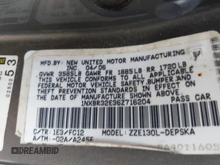 2006 Toyota Corolla CE с VIN 1NXBR32E36Z716204, выставлен на аукционе IAAI как лот 42161871 с пробегом 198 030 миль миль и . История ставок и продаж доступна на DreamBid. Изображение 9.